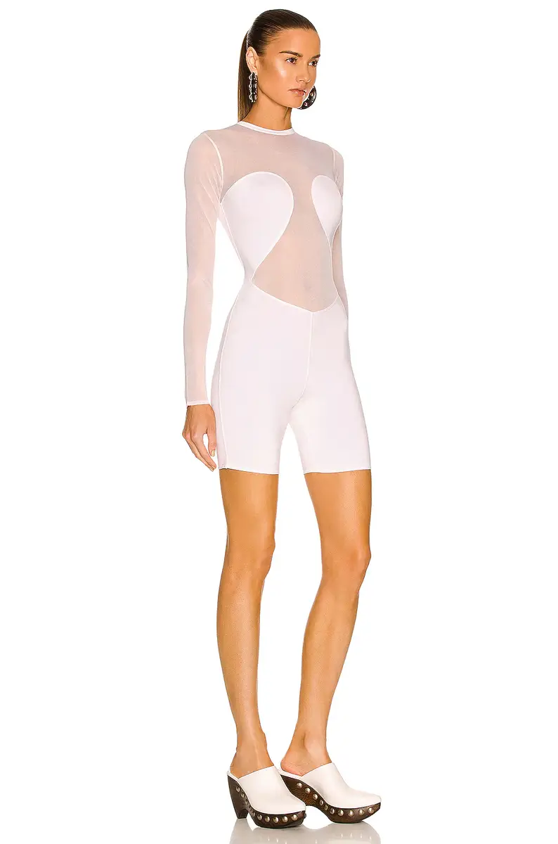 Alaïa Second Skin Biker Short Romper | Thumbnail 2 Alaïa Second Skin Biker Short Romper | Thumbnail 2