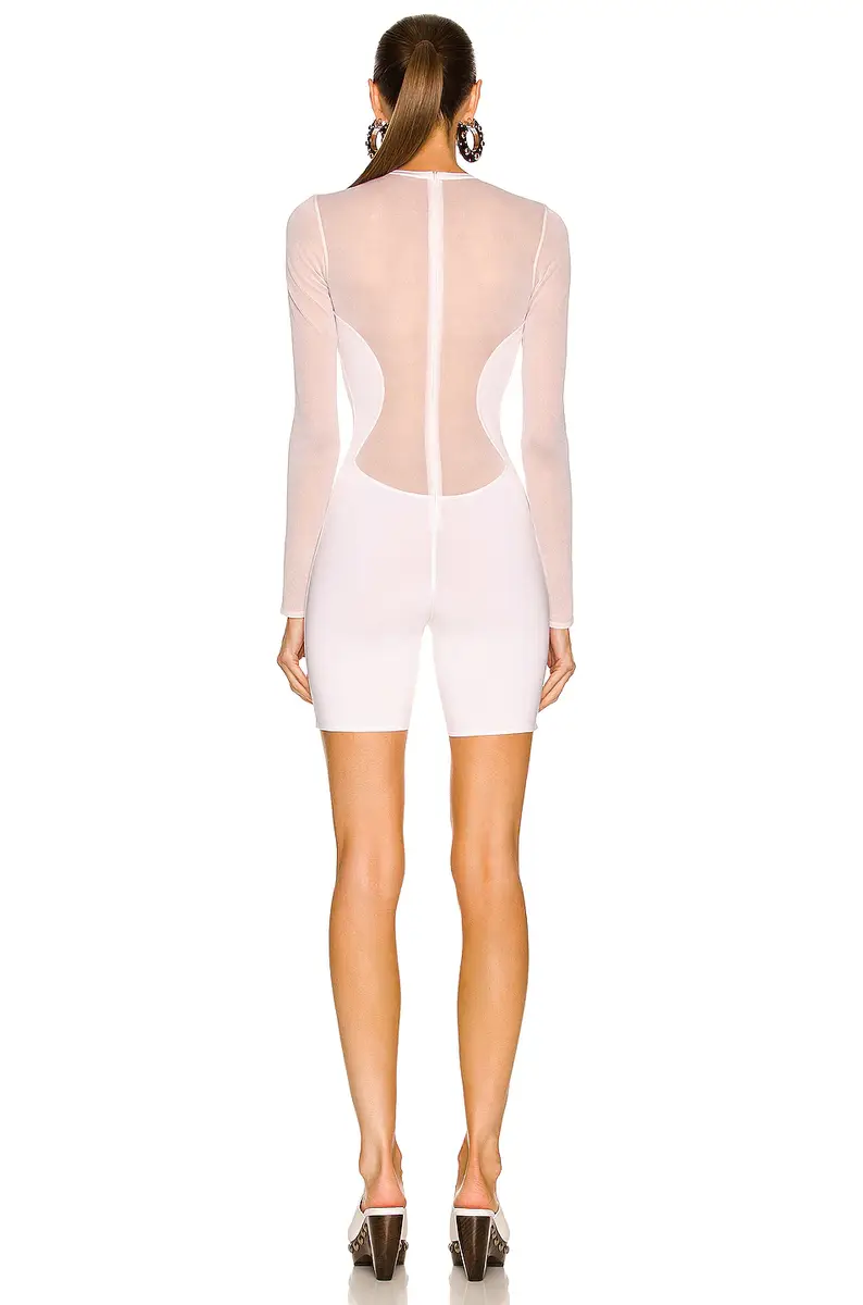 Alaïa Second Skin Biker Short Romper | Thumbnail 3 Alaïa Second Skin Biker Short Romper | Thumbnail 3