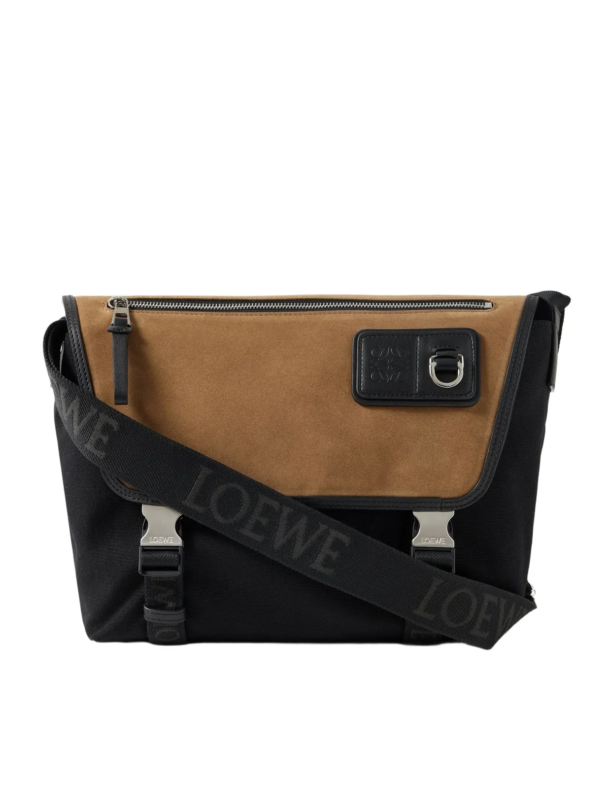 Loewe Leather-Trimmed Suede and Canvas Messenger Bag - Men