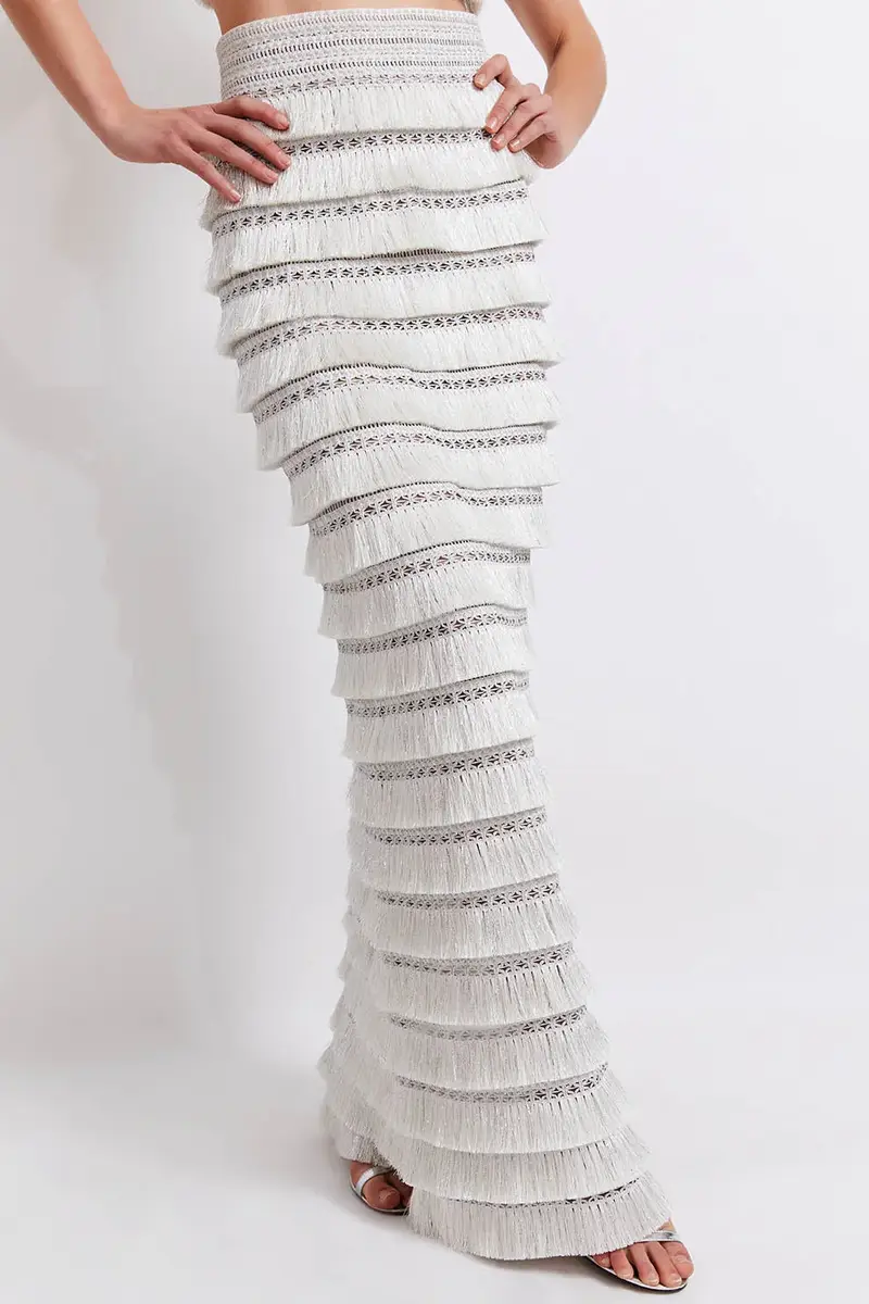 PatBo Metallic Fringe Maxi Skirt | Thumbnail 3 PatBo Metallic Fringe Maxi Skirt | Thumbnail 3
