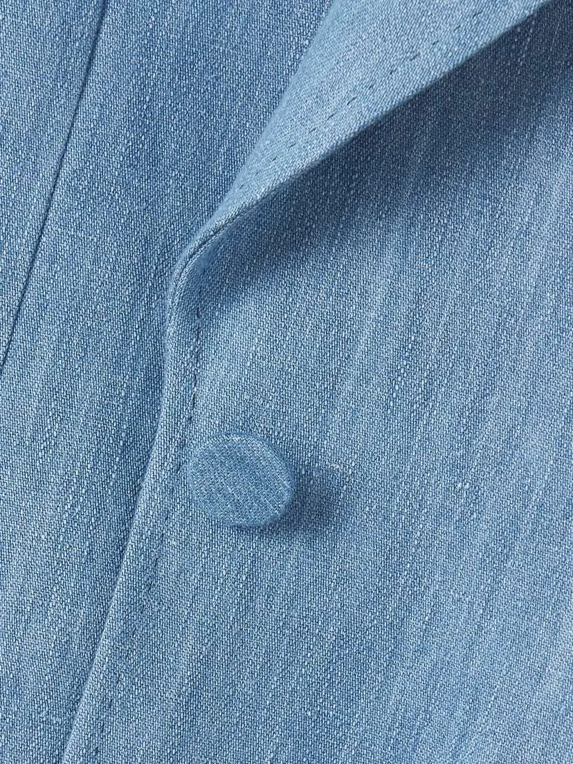 Gabriela Hearst Leiva Cotton And Linen-blend Chambray Blazer | Thumbnail 5 Gabriela Hearst Leiva Cotton And Linen-blend Chambray Blazer | Thumbnail 5