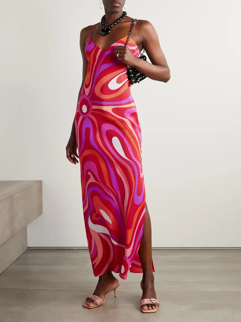 PUCCI Marmo Printed Silk Crepe De Chine Maxi Dress | Thumbnail 2 PUCCI Marmo Printed Silk Crepe De Chine Maxi Dress | Thumbnail 2