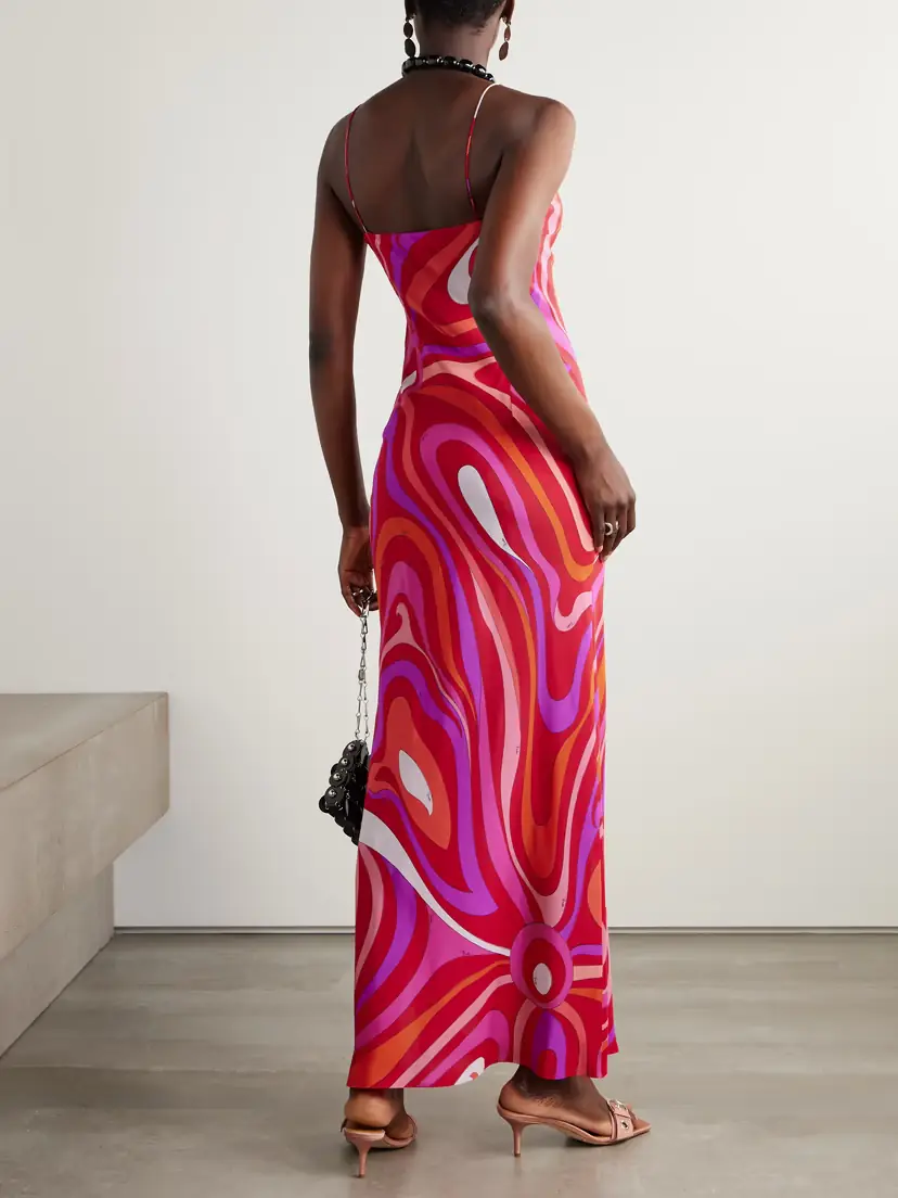 PUCCI Marmo Printed Silk Crepe De Chine Maxi Dress | Thumbnail 3 PUCCI Marmo Printed Silk Crepe De Chine Maxi Dress | Thumbnail 3