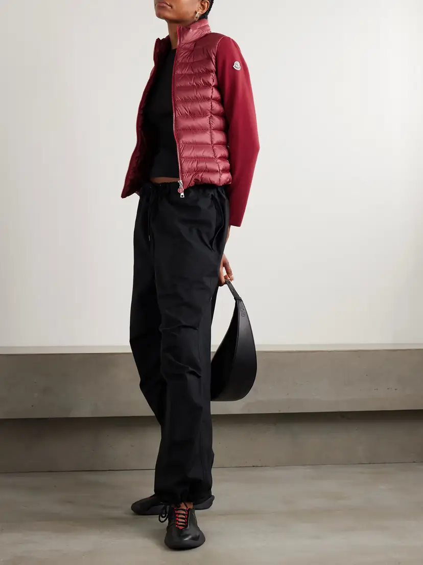 Moncler Appliquéd Wool-blend And Quilted Shell Down Cardigan | Thumbnail 2 Moncler Appliquéd Wool-blend And Quilted Shell Down Cardigan | Thumbnail 2