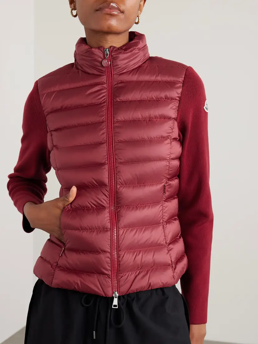 Moncler Appliquéd Wool-blend And Quilted Shell Down Cardigan | Thumbnail 3 Moncler Appliquéd Wool-blend And Quilted Shell Down Cardigan | Thumbnail 3