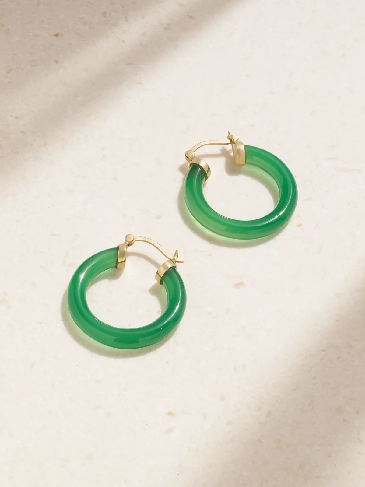 Mateo 14-karat Gold Chalcedony Hoop Earrings