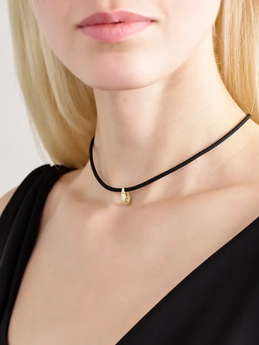 Mizuki 14-karat Gold, Cord And Diamond Necklace - Black | Thumbnail 2 Mizuki 14-karat Gold, Cord And Diamond Necklace - Black | Thumbnail 2