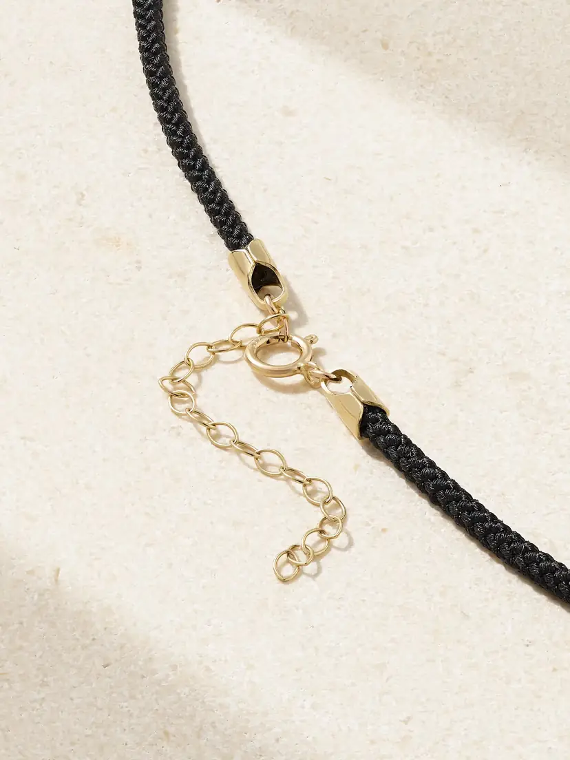 Mizuki 14-karat Gold, Cord And Diamond Necklace - Black | Thumbnail 3 Mizuki 14-karat Gold, Cord And Diamond Necklace - Black | Thumbnail 3