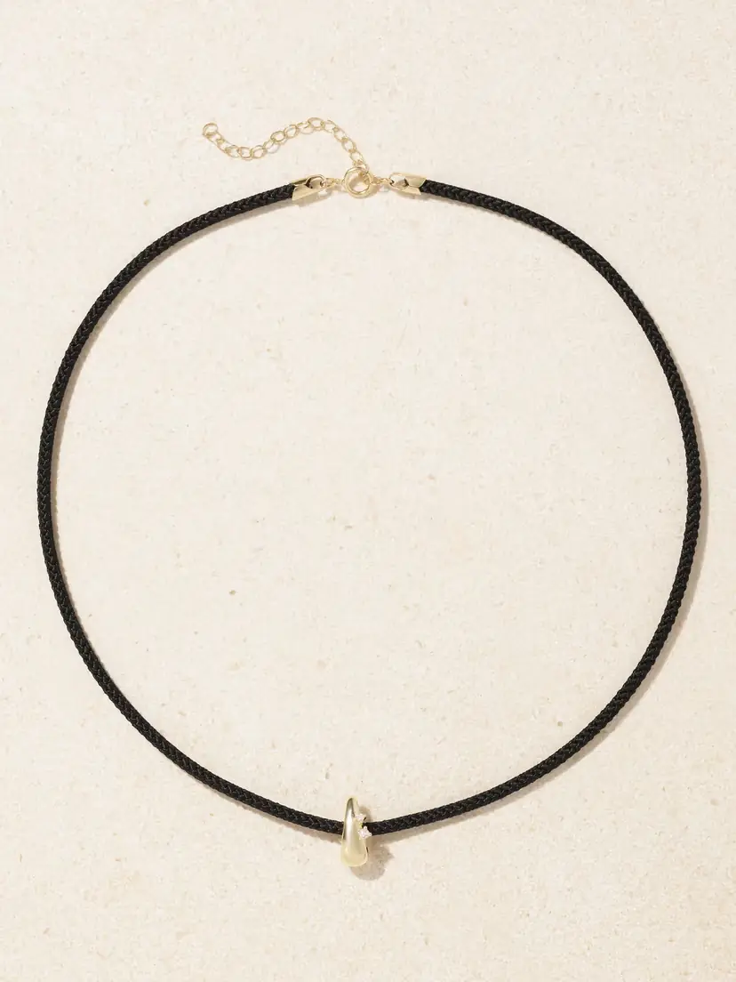 Mizuki 14-karat Gold, Cord And Diamond Necklace - Black | Thumbnail 4 Mizuki 14-karat Gold, Cord And Diamond Necklace - Black | Thumbnail 4