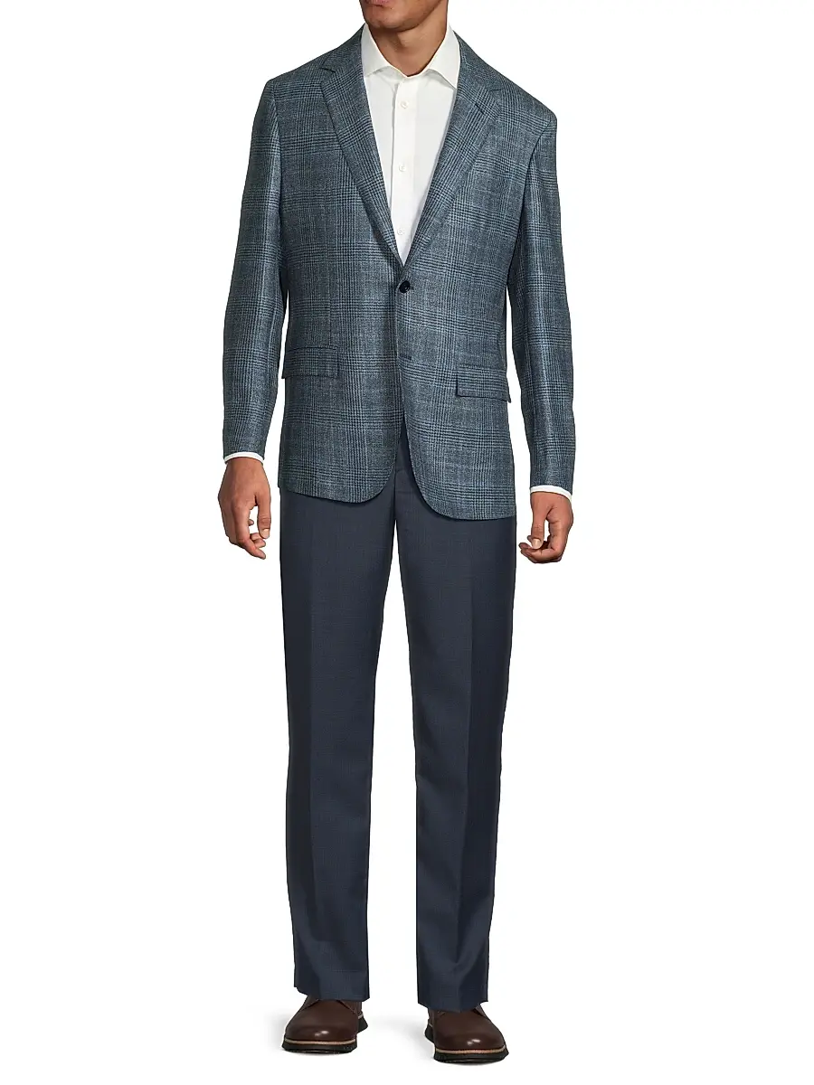 Sartorio Napoli Men's Plaid Wool-Silk Jacket | Thumbnail 2 Sartorio Napoli Men's Plaid Wool-Silk Jacket | Thumbnail 2