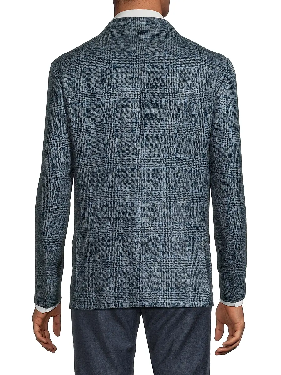 Sartorio Napoli Men's Plaid Wool-Silk Jacket | Thumbnail 5 Sartorio Napoli Men's Plaid Wool-Silk Jacket | Thumbnail 5