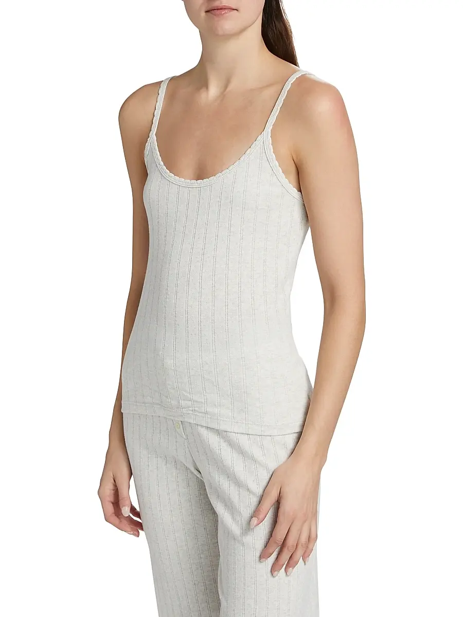 Leset Women's Pointelle Classic Tank Top - Cloud Melange | Thumbnail 4 Leset Women's Pointelle Classic Tank Top - Cloud Melange | Thumbnail 4