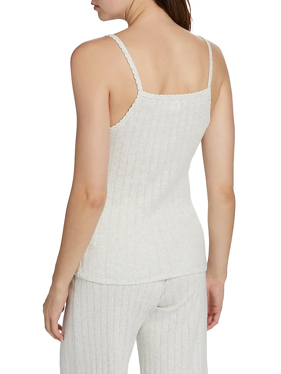 Leset Women's Pointelle Classic Tank Top - Cloud Melange | Thumbnail 5 Leset Women's Pointelle Classic Tank Top - Cloud Melange | Thumbnail 5