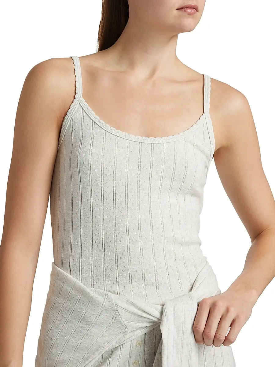 Leset Women's Pointelle Classic Tank Top - Cloud Melange | Thumbnail 6 Leset Women's Pointelle Classic Tank Top - Cloud Melange | Thumbnail 6