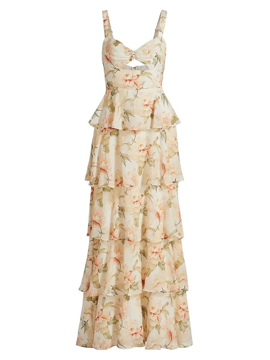 Cami NYC Women's Phillipa Tiered-Ruffle Maxi Dress - Soft Peony | Image 1 Cami NYC Women's Phillipa Tiered-Ruffle Maxi Dress - Soft Peony | Image 1