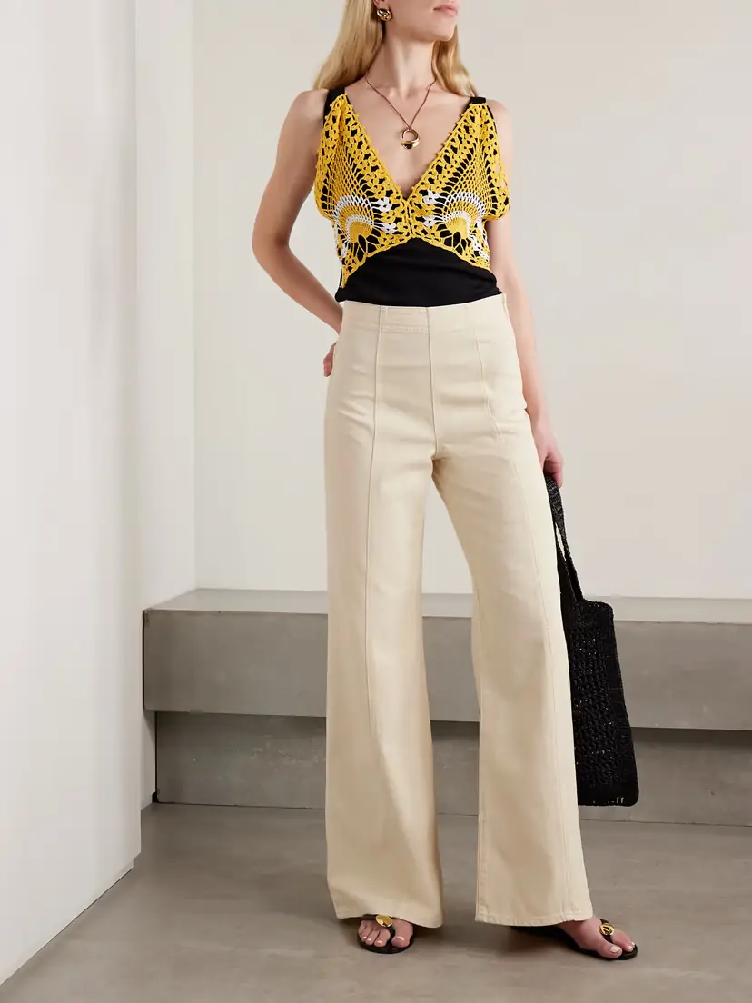 Ulla Johnson The Bianca Paneled High-rise Wide-leg Jeans | Thumbnail 2 Ulla Johnson The Bianca Paneled High-rise Wide-leg Jeans | Thumbnail 2