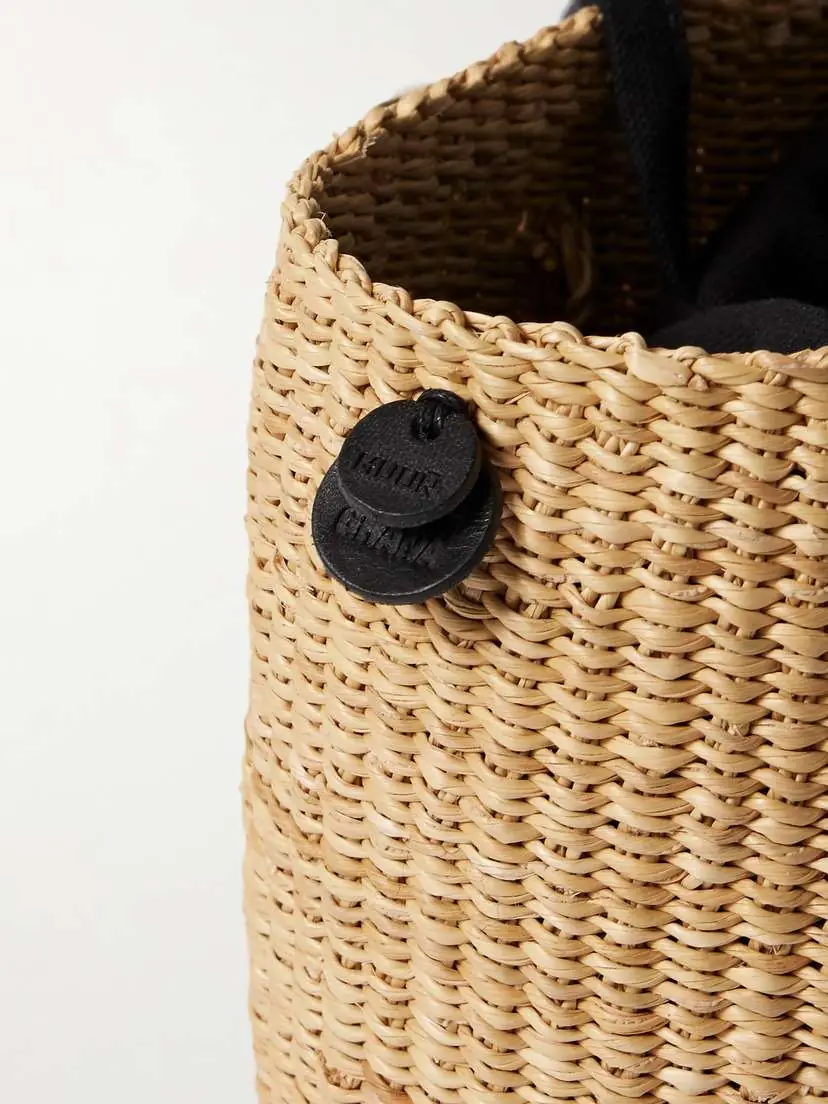 MUUÑ Zorro Leather-trimmed Woven Straw Tote | Thumbnail 4