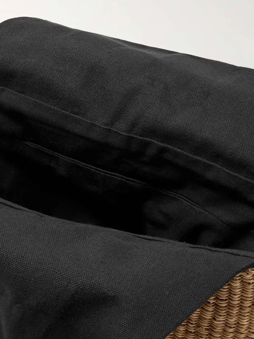 MUUÑ Zorro Leather-trimmed Woven Straw Tote | Thumbnail 5