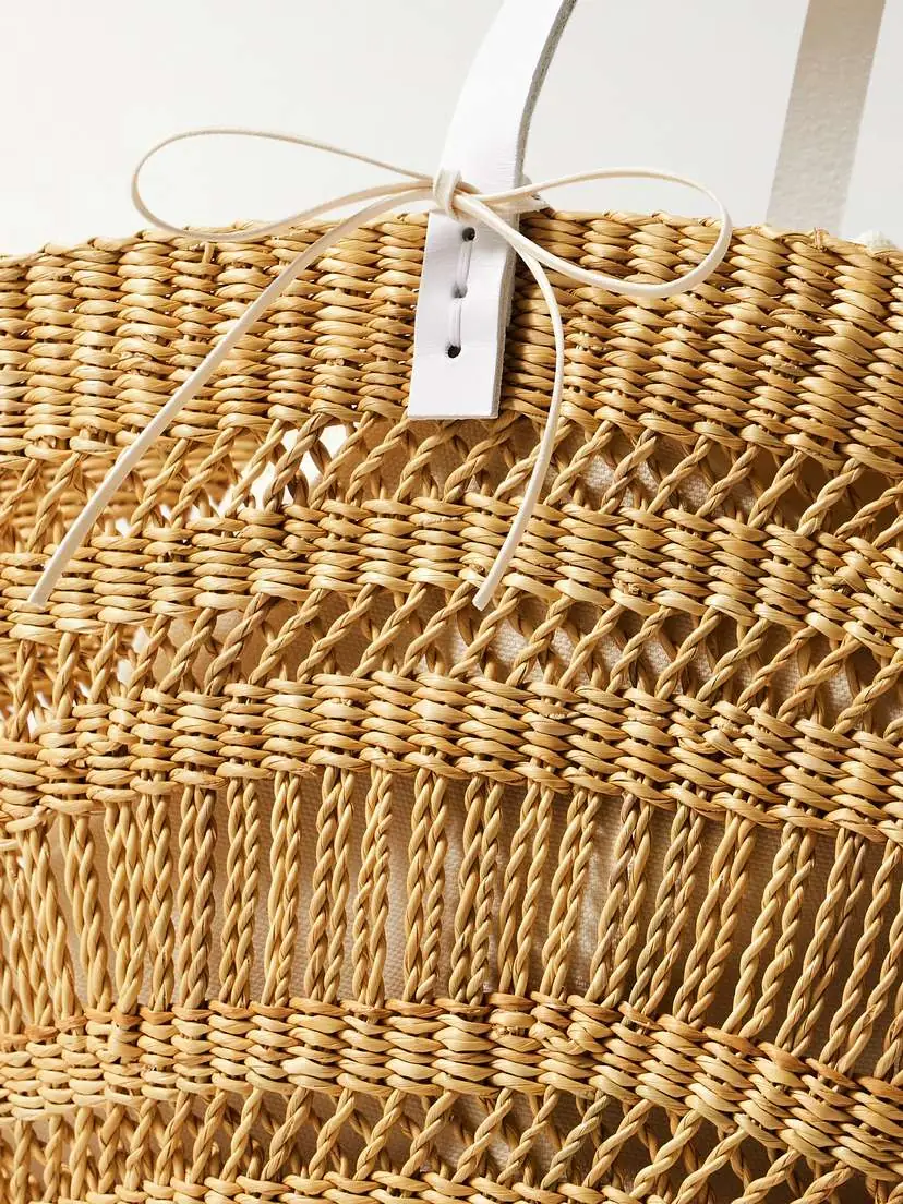 MUUÑ Colette Leather-trimmed Straw Tote | Thumbnail 4 MUUÑ Colette Leather-trimmed Straw Tote | Thumbnail 4