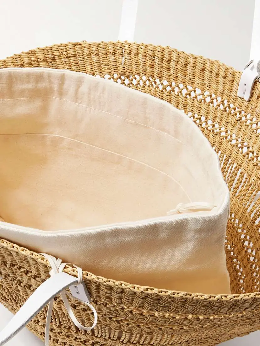 MUUÑ Colette Leather-trimmed Straw Tote | Thumbnail 5 MUUÑ Colette Leather-trimmed Straw Tote | Thumbnail 5