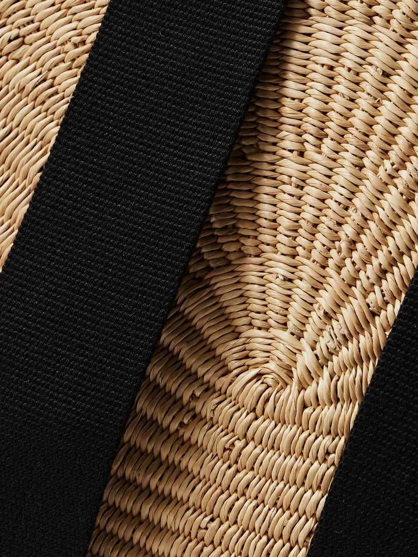 MUUÑ Mina Mini Canvas-trimmed Woven Straw Tote | Thumbnail 4 MUUÑ Mina Mini Canvas-trimmed Woven Straw Tote | Thumbnail 4
