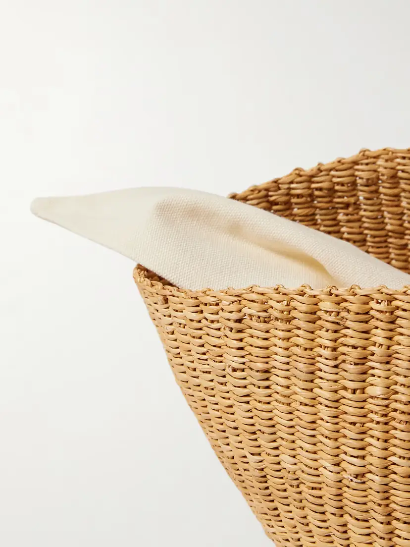 MUUÑ Sophie Leather-trimmed Woven Straw Tote | Thumbnail 4 MUUÑ Sophie Leather-trimmed Woven Straw Tote | Thumbnail 4