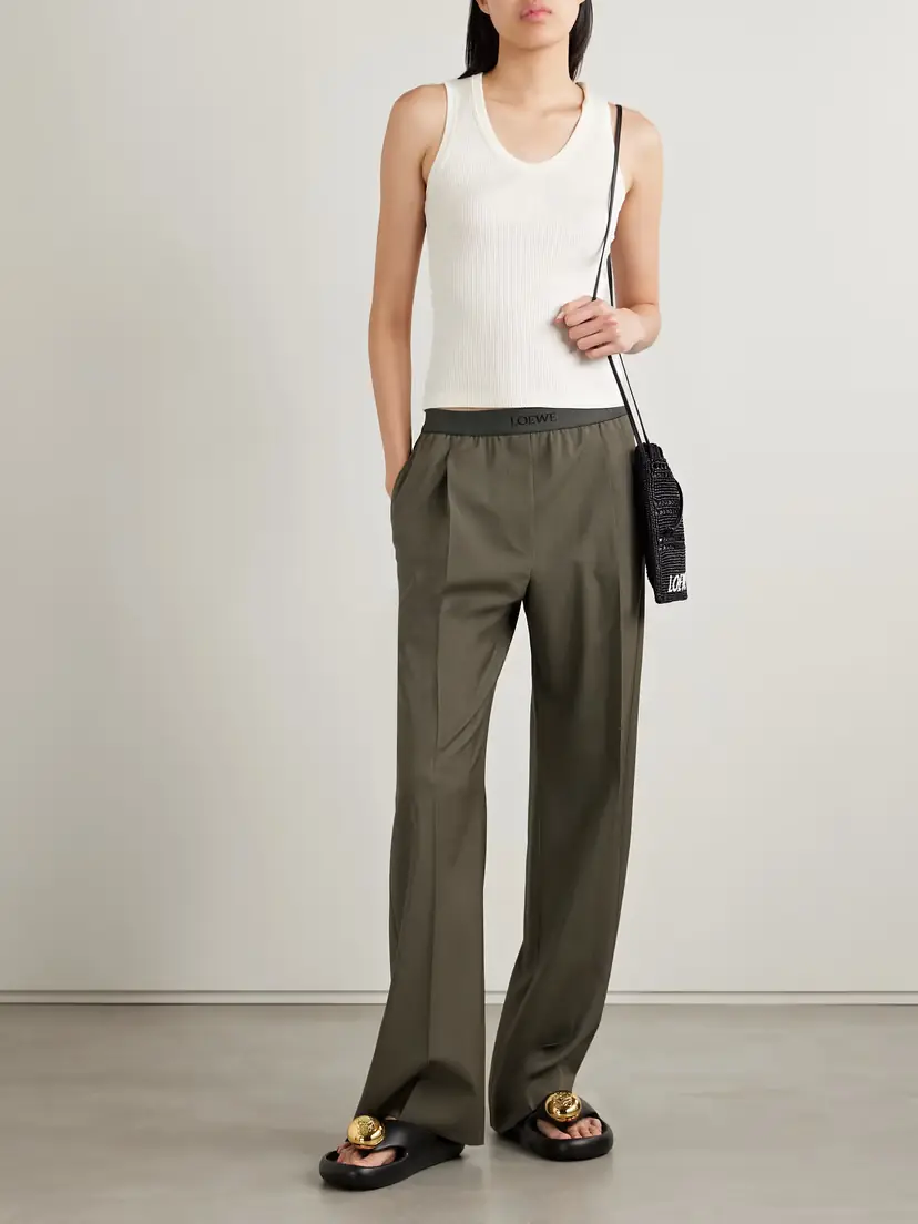 Loewe Pleated Wool Straight-leg Pants | Thumbnail 2