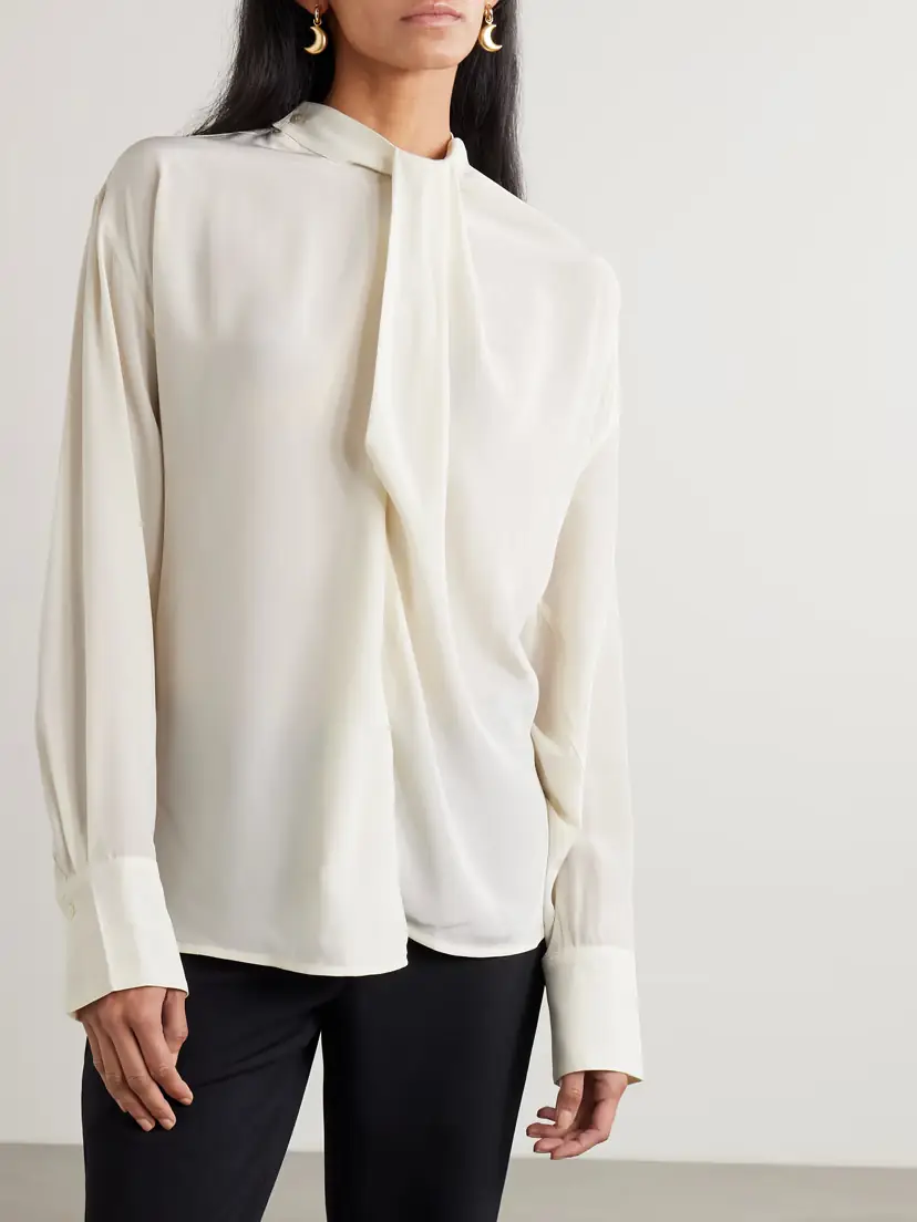 Victoria Beckham Asymmetric Draped Silk Blouse | Thumbnail 3 Victoria Beckham Asymmetric Draped Silk Blouse | Thumbnail 3