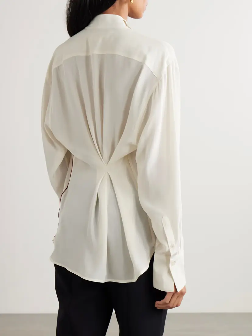Victoria Beckham Asymmetric Draped Silk Blouse | Thumbnail 4 Victoria Beckham Asymmetric Draped Silk Blouse | Thumbnail 4