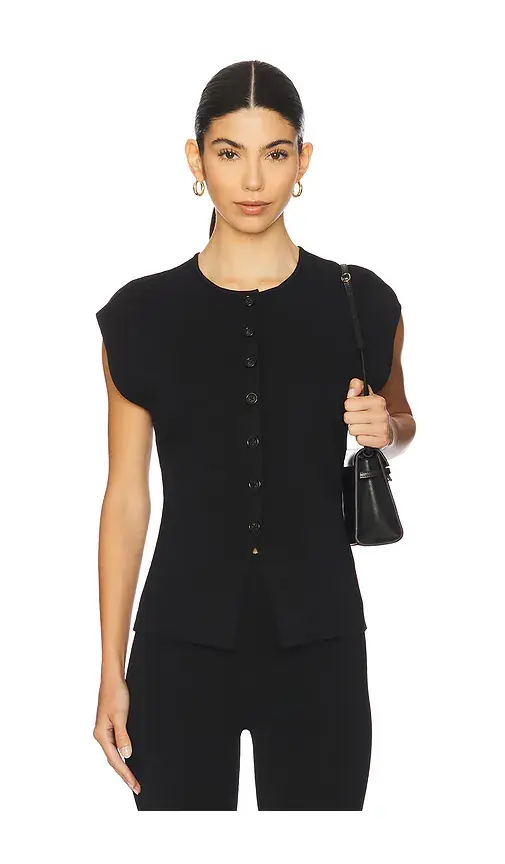 EAVES Janith Sleeveless Cardigan | Image 1 EAVES Janith Sleeveless Cardigan | Image 1