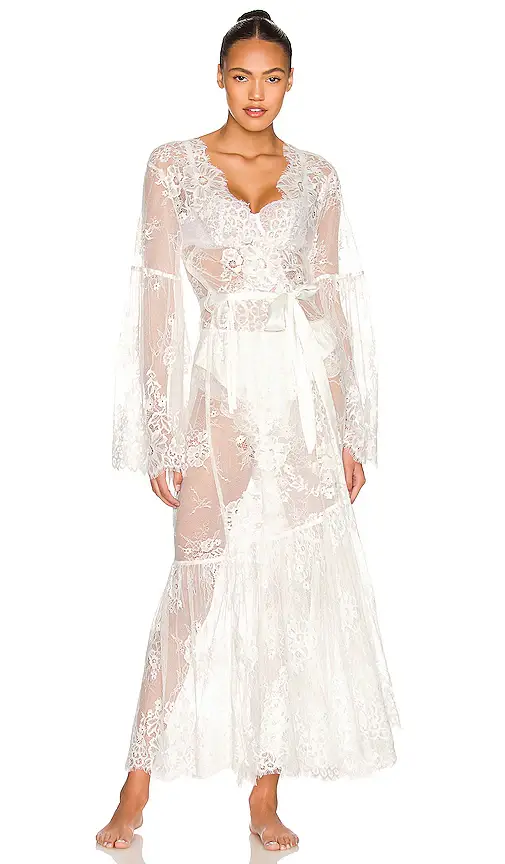 homebodii Georgina Long Lace Robe | Thumbnail 2 homebodii Georgina Long Lace Robe | Thumbnail 2