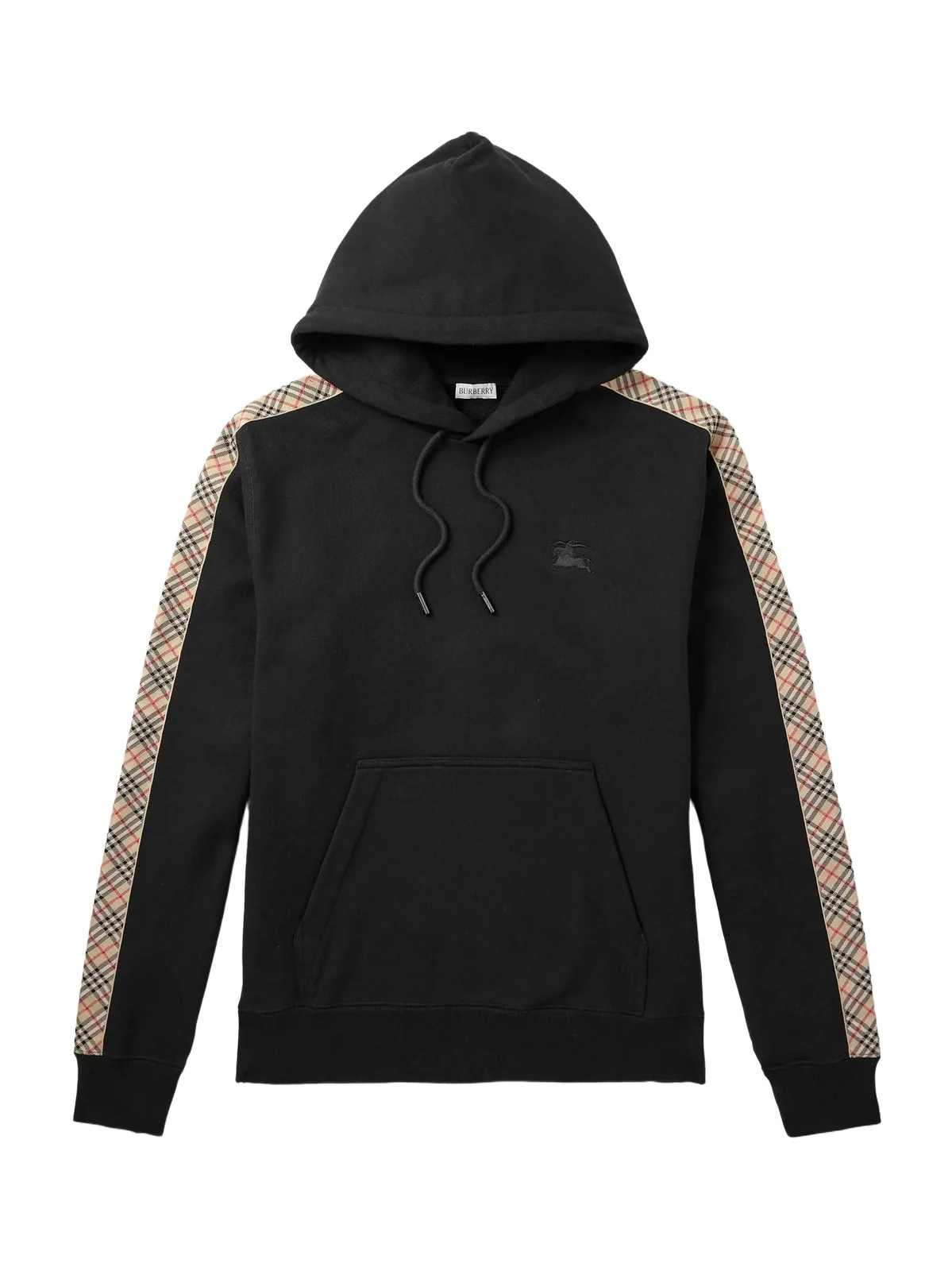 Checked Logo-Embroidered Cotton-Jersey Hoodie - Men