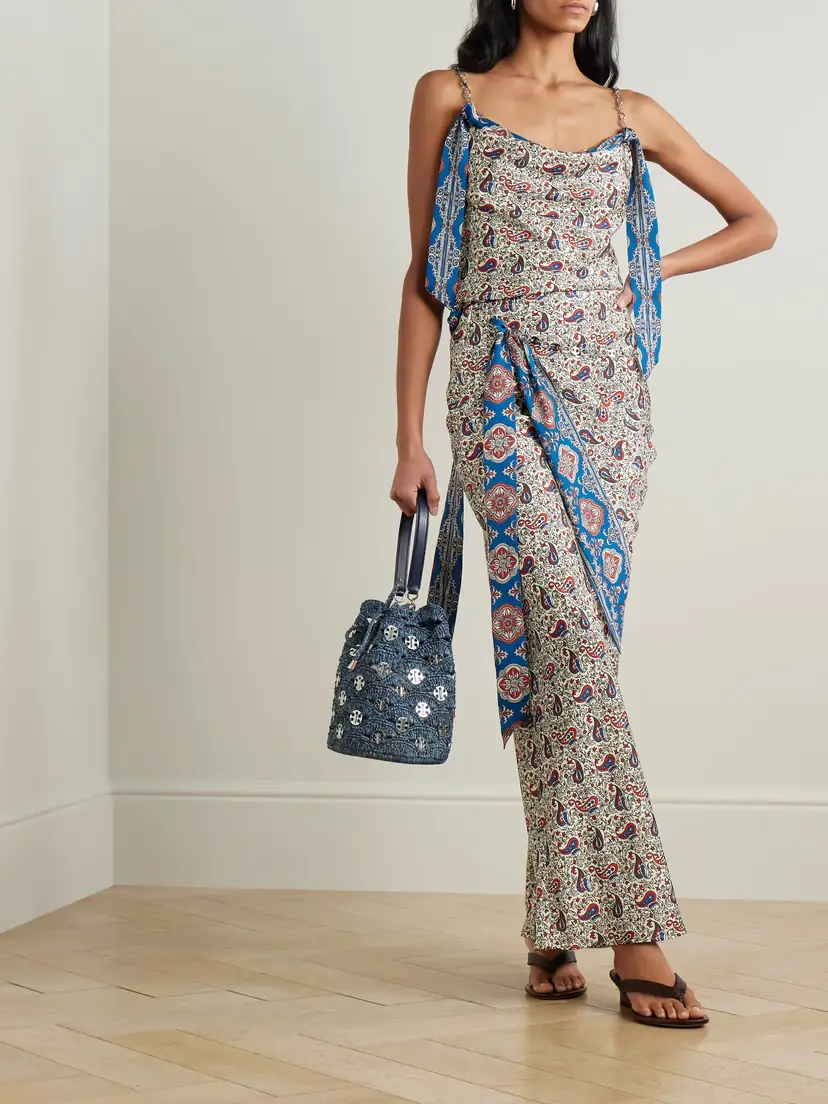 Rabanne Chain-detailed Paisley-print Crepe Maxi Skirt | Thumbnail 2 Rabanne Chain-detailed Paisley-print Crepe Maxi Skirt | Thumbnail 2