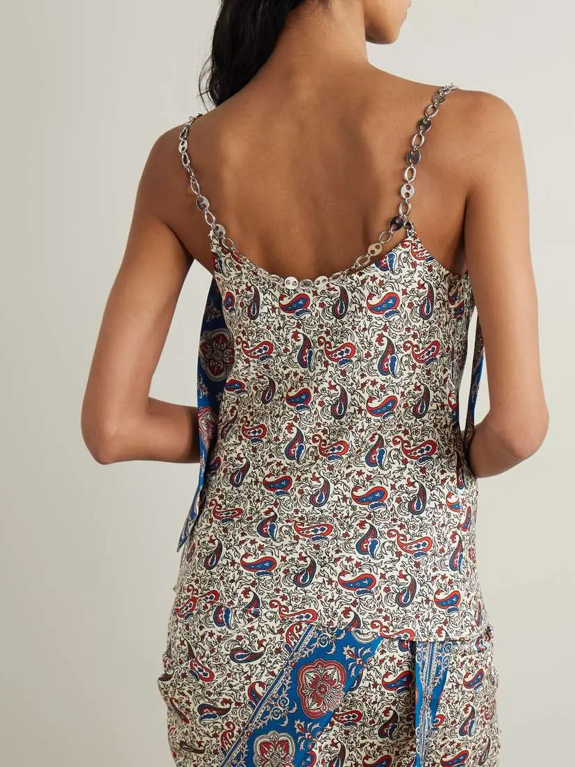 Rabanne Chain-detailed Paisley-print Crepe Top | Thumbnail 4 Rabanne Chain-detailed Paisley-print Crepe Top | Thumbnail 4
