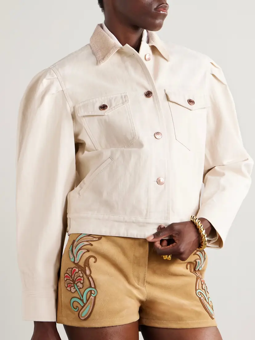 Isabel Marant Nolinea Corduroy-trimmed Cotton-twill Jacket | Thumbnail 3
