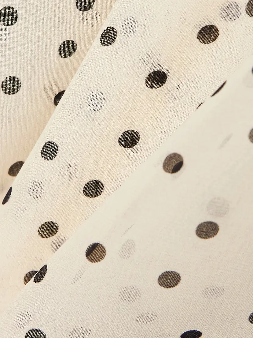 Magda Butrym Asymmetric Draped Polka-dot Silk-blend Chiffon Blouse | Thumbnail 4 Magda Butrym Asymmetric Draped Polka-dot Silk-blend Chiffon Blouse | Thumbnail 4