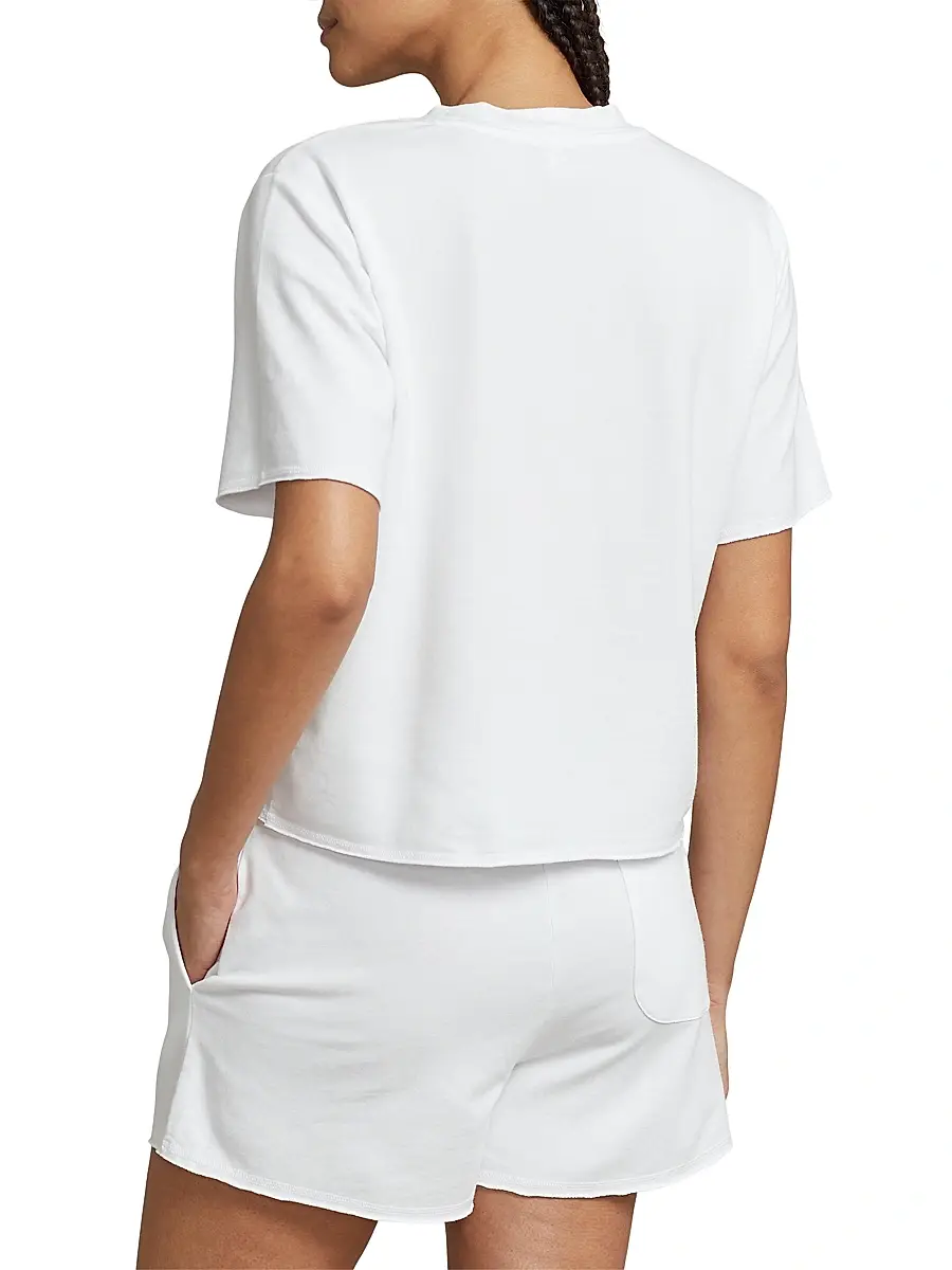 Polo Ralph Lauren Women's Club Terry 2-Piece T-Shirt & Shorts Set - White Cloud | Thumbnail 3