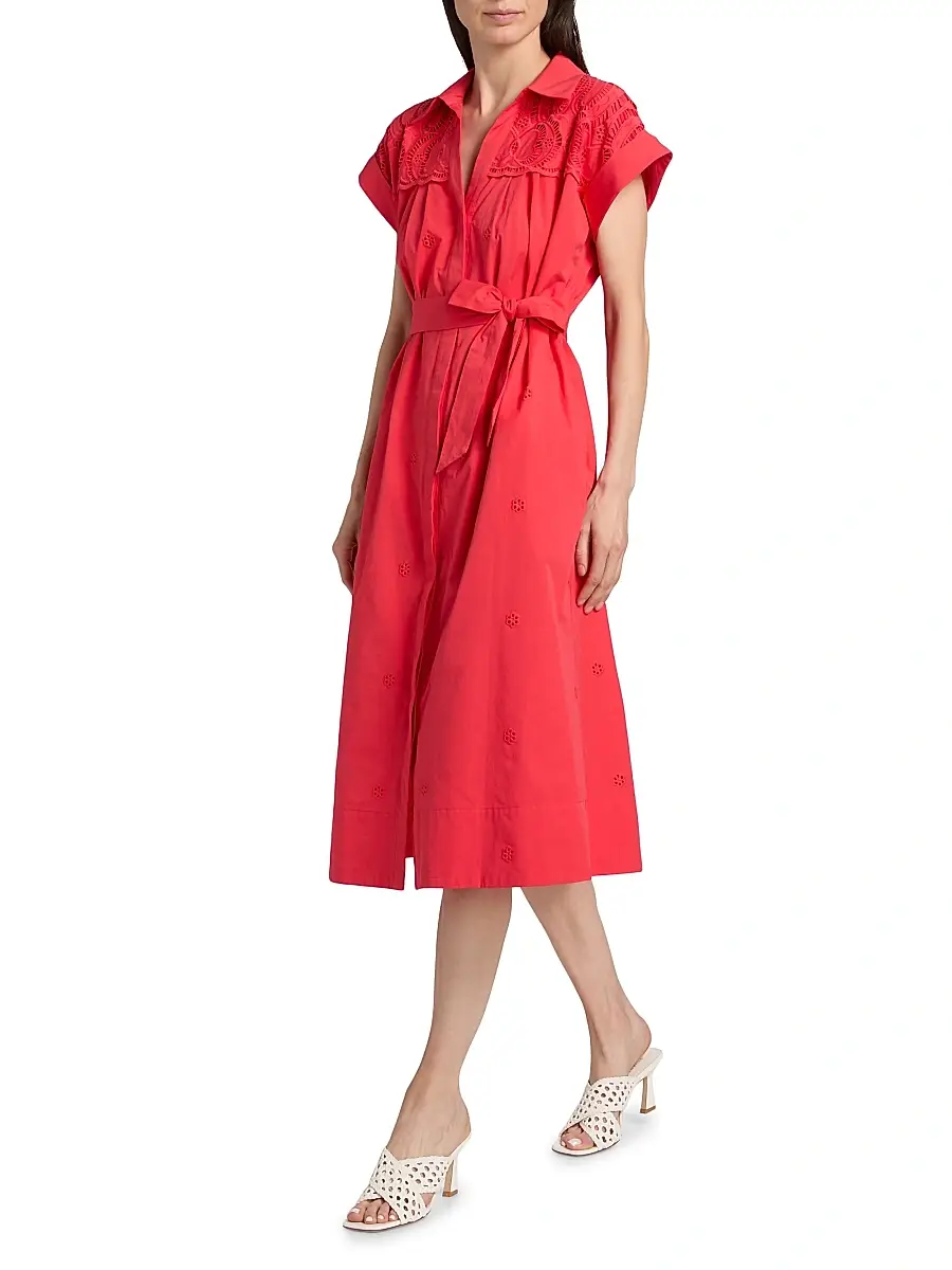 Elie Tahari Women's The Freya Belted Cotton Midi-Shirtdress | Thumbnail 2