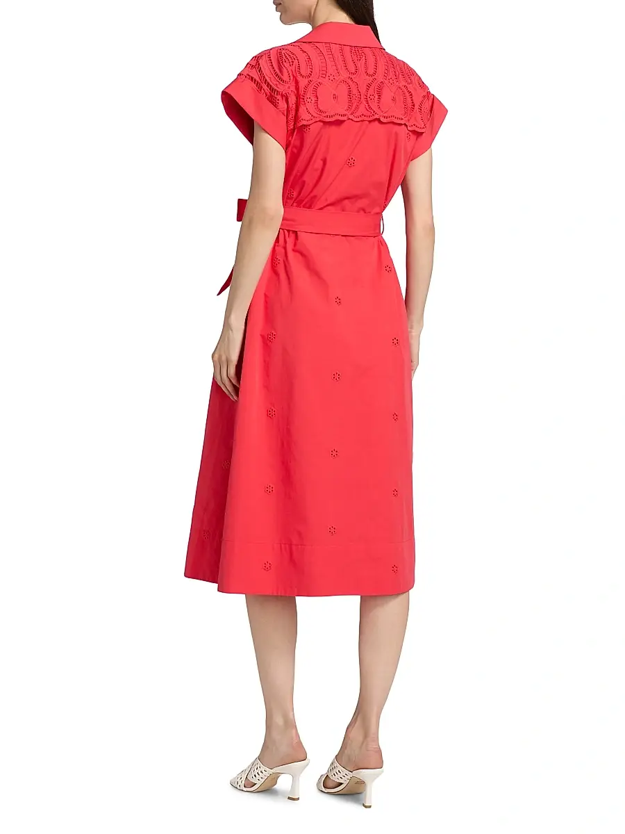 Elie Tahari Women's The Freya Belted Cotton Midi-Shirtdress | Thumbnail 5