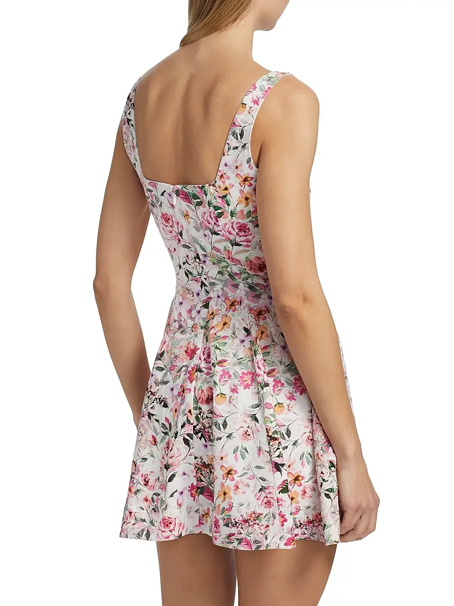 Generation Love Women's Courtney Floral Linen-Blend Fit & Flare Minidress | Thumbnail 5 Generation Love Women's Courtney Floral Linen-Blend Fit & Flare Minidress | Thumbnail 5