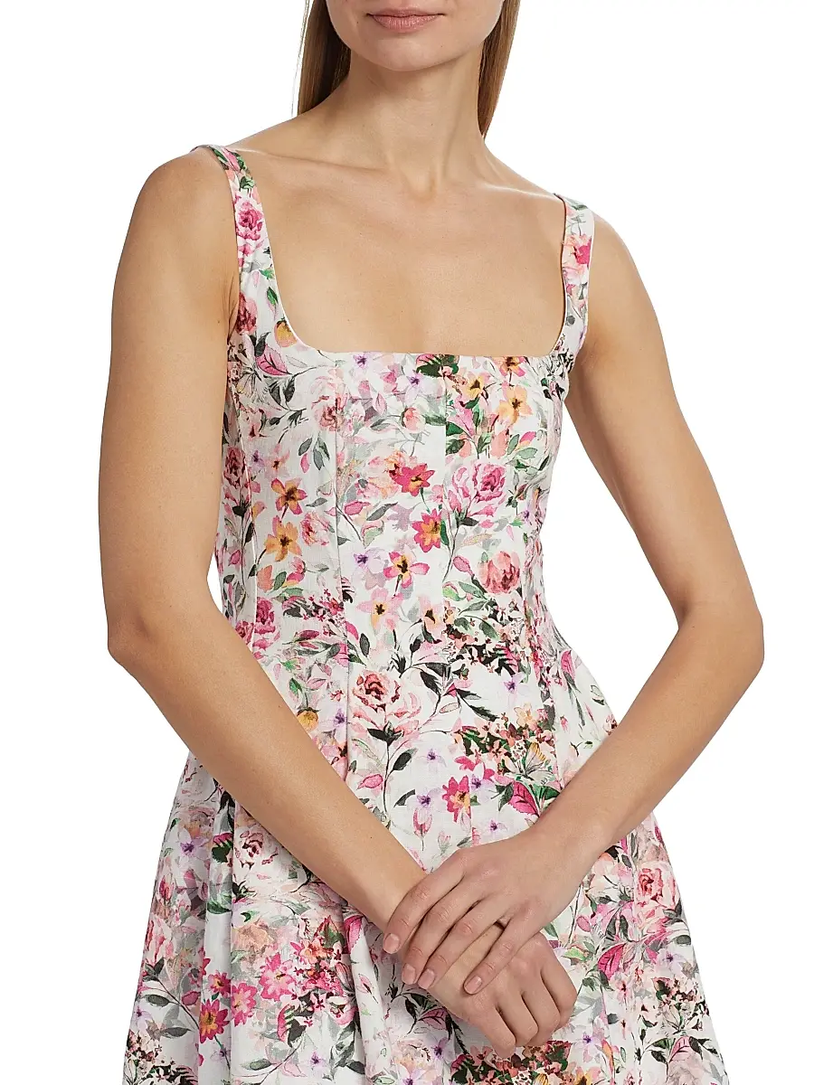 Generation Love Women's Courtney Floral Linen-Blend Fit & Flare Minidress | Thumbnail 6 Generation Love Women's Courtney Floral Linen-Blend Fit & Flare Minidress | Thumbnail 6