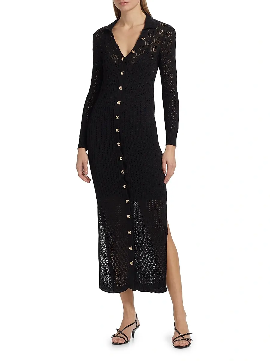 Generation Love Women's Eleni Pointelle Knit Maxi Dress | Thumbnail 3 Generation Love Women's Eleni Pointelle Knit Maxi Dress | Thumbnail 3