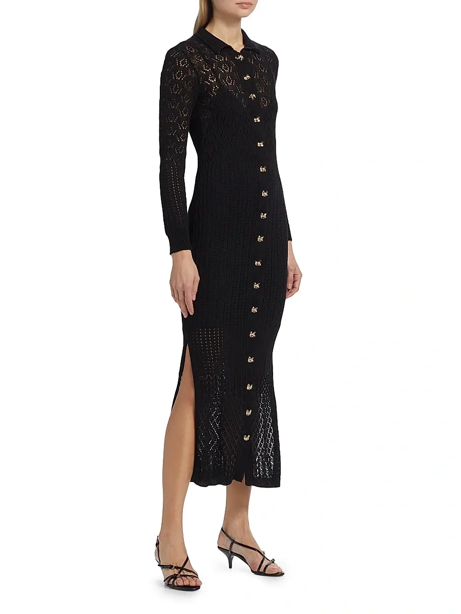 Generation Love Women's Eleni Pointelle Knit Maxi Dress | Thumbnail 4 Generation Love Women's Eleni Pointelle Knit Maxi Dress | Thumbnail 4