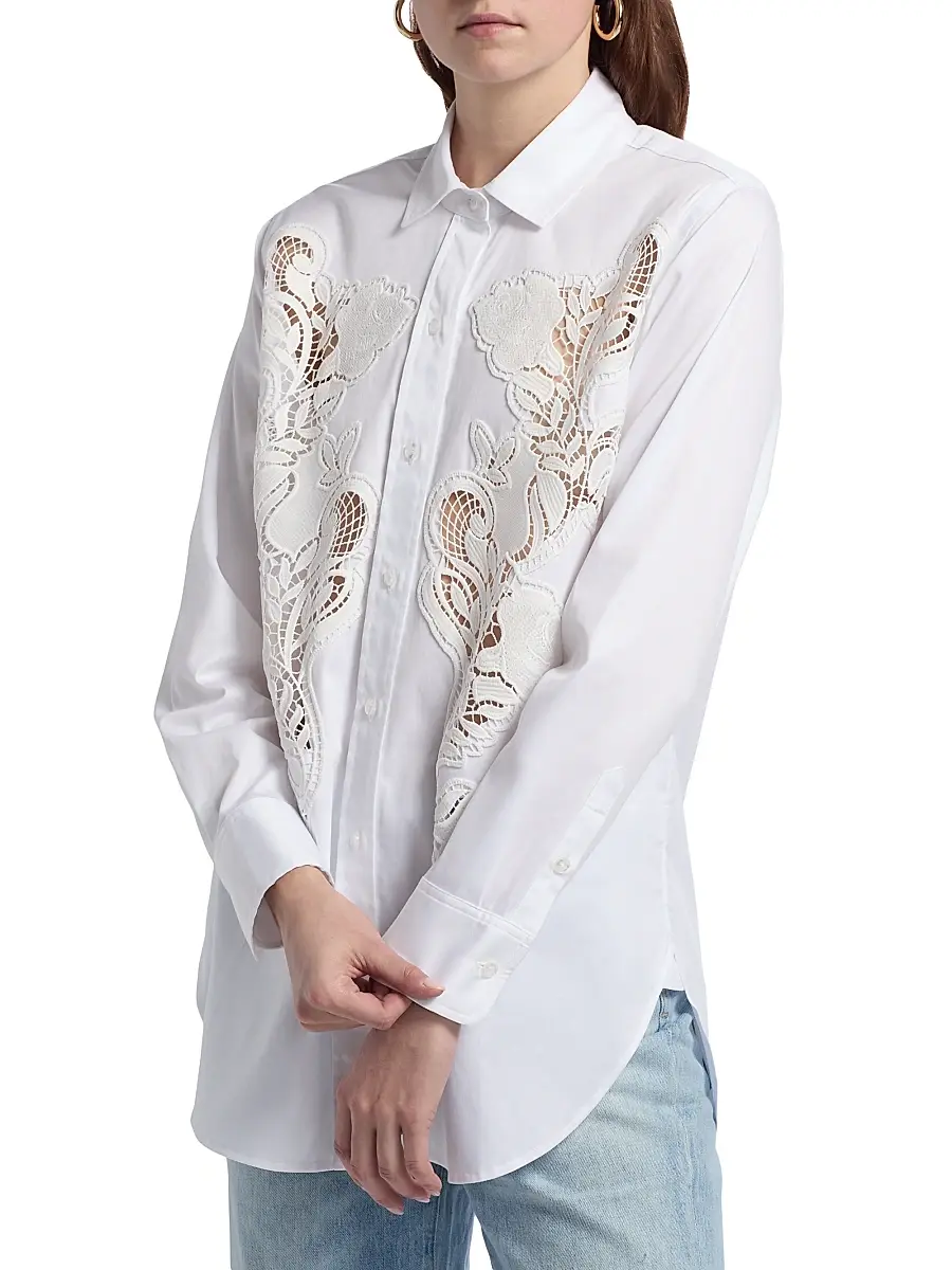 Generation Love Women's Bruno Lace Poplin Button-Up Shirt | Thumbnail 4 Generation Love Women's Bruno Lace Poplin Button-Up Shirt | Thumbnail 4