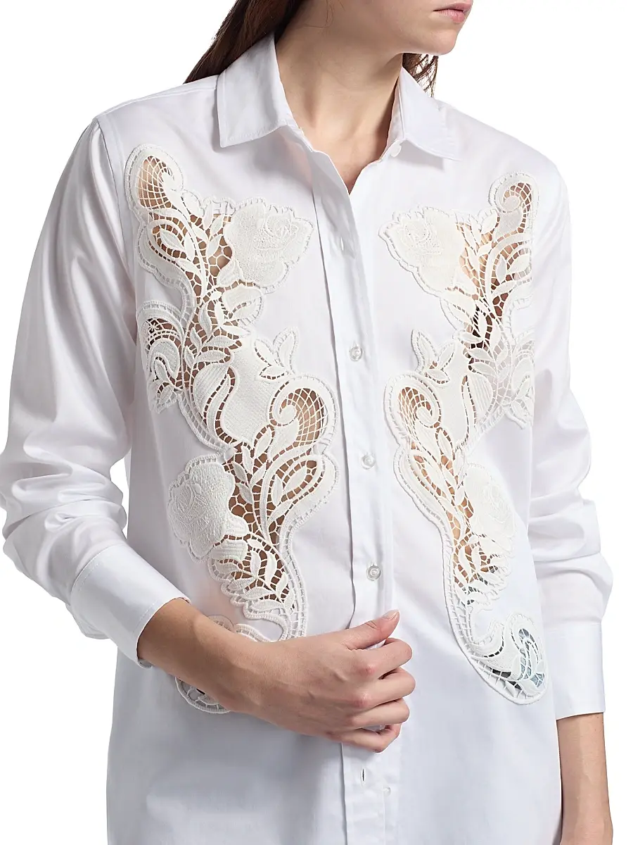 Generation Love Women's Bruno Lace Poplin Button-Up Shirt | Thumbnail 6 Generation Love Women's Bruno Lace Poplin Button-Up Shirt | Thumbnail 6