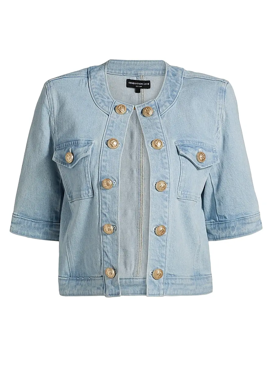 Generation Love Women's Devika Denim Jacket - Sky Blue | Image 1 Generation Love Women's Devika Denim Jacket - Sky Blue | Image 1