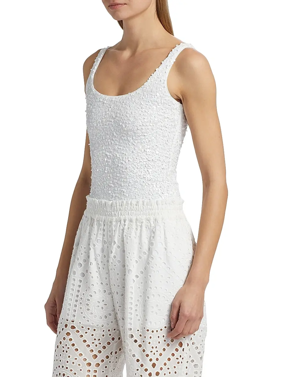 Generation Love Women's Dina Sequin Stretch Scoopneck Bodysuit | Thumbnail 4