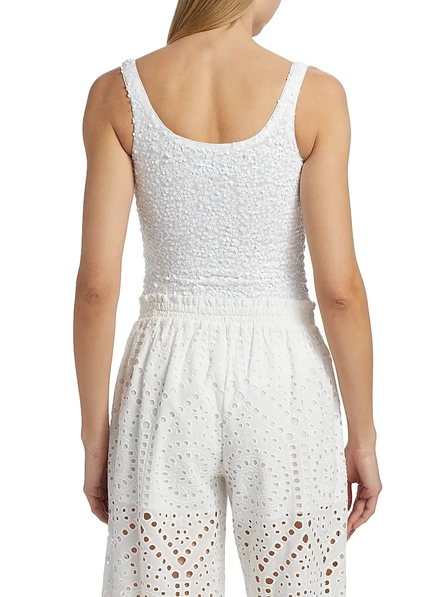 Generation Love Women's Dina Sequin Stretch Scoopneck Bodysuit | Thumbnail 5