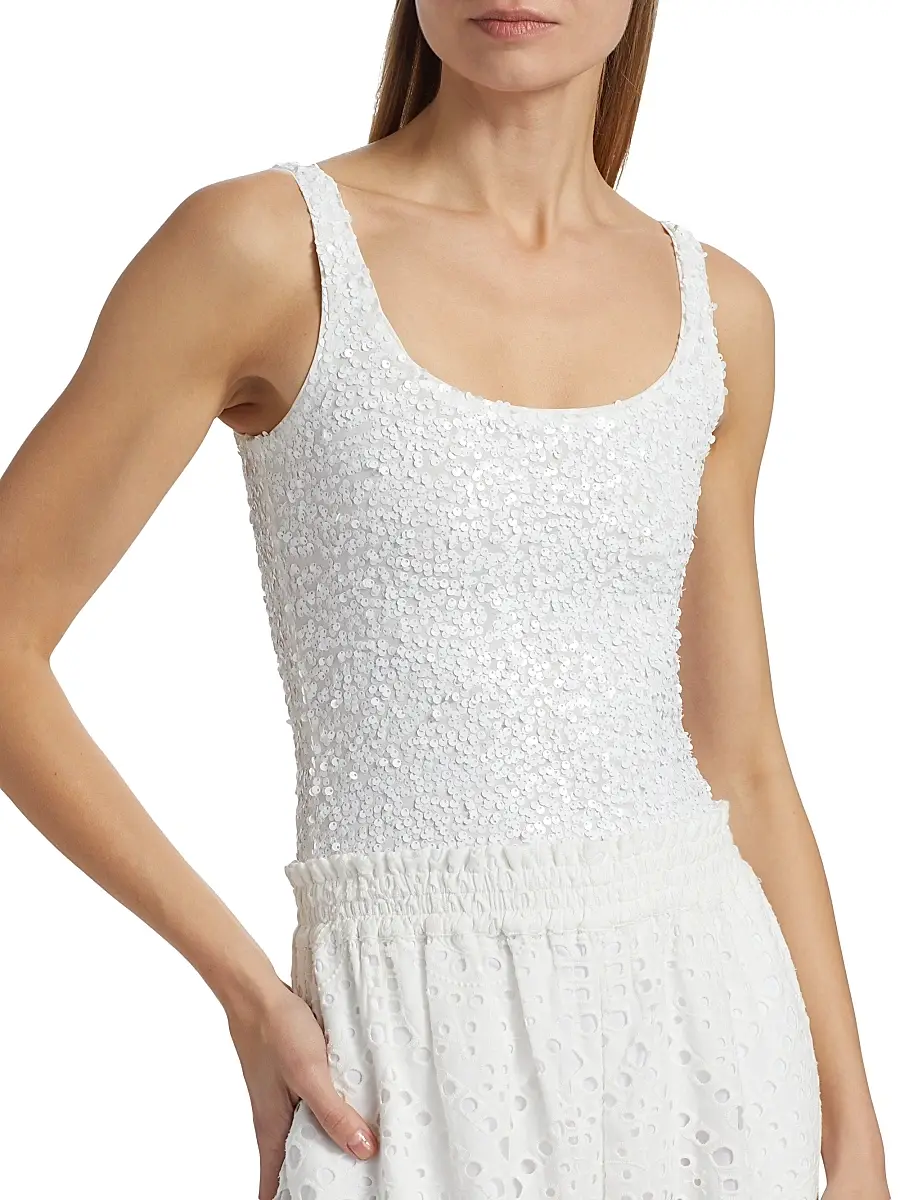 Generation Love Women's Dina Sequin Stretch Scoopneck Bodysuit | Thumbnail 7