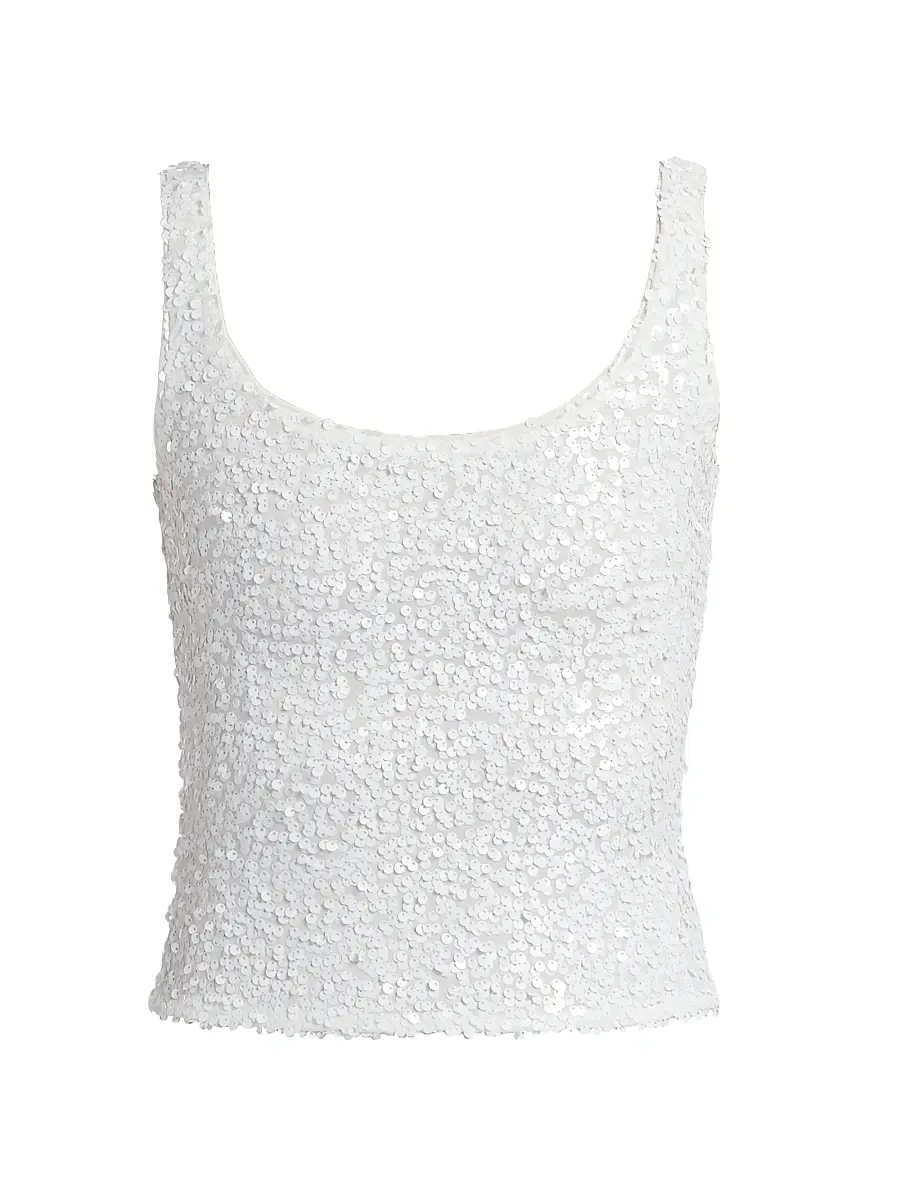 Generation Love Women's Dina Sequin Stretch Scoopneck Bodysuit